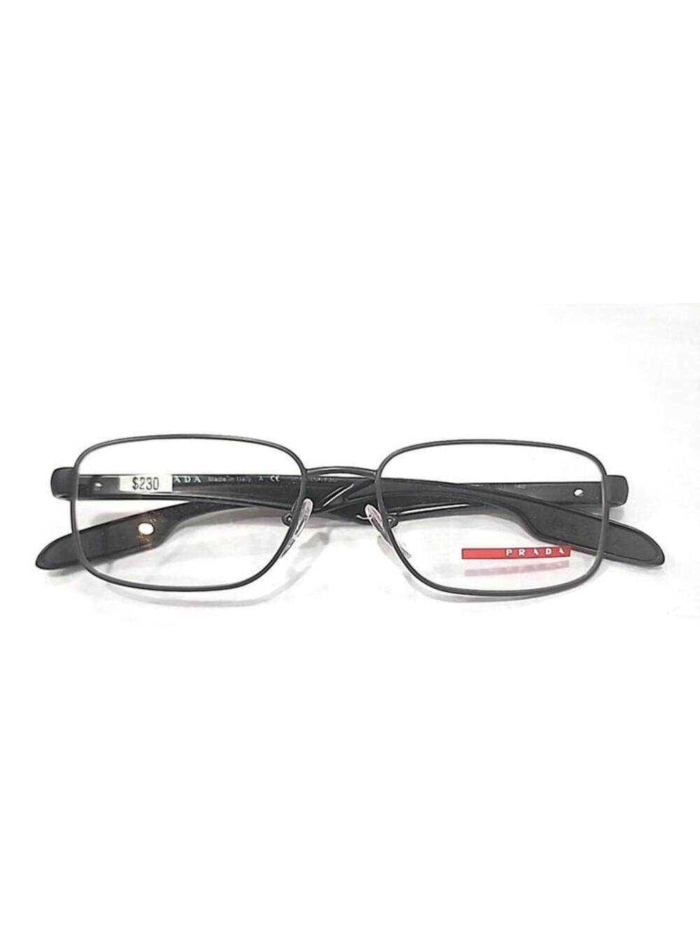 PRADA VPS52D AAG 101 Gunmetal Black Rectangle Eyeglasses 52-16 140 Case Cloth - Picture 7 of 8